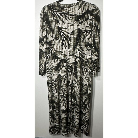 Investments Soft Separates Women's Dress Size XL Leaves V-neck Faux Wrap Midi - Picture 6 of 11